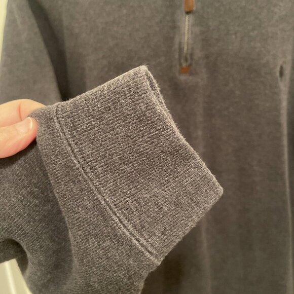 Polo Ralph Lauren Mens 2XLT Tall Zip-Up Pullover Sweater Charcoal Gray 100% Cott - Picture 7 of 15